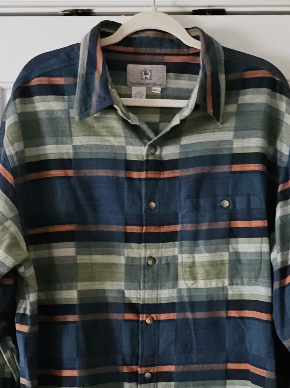 Territory Ahead Men's 2XL Tall Blue/Green Plaid Cotton Pockets Shirt